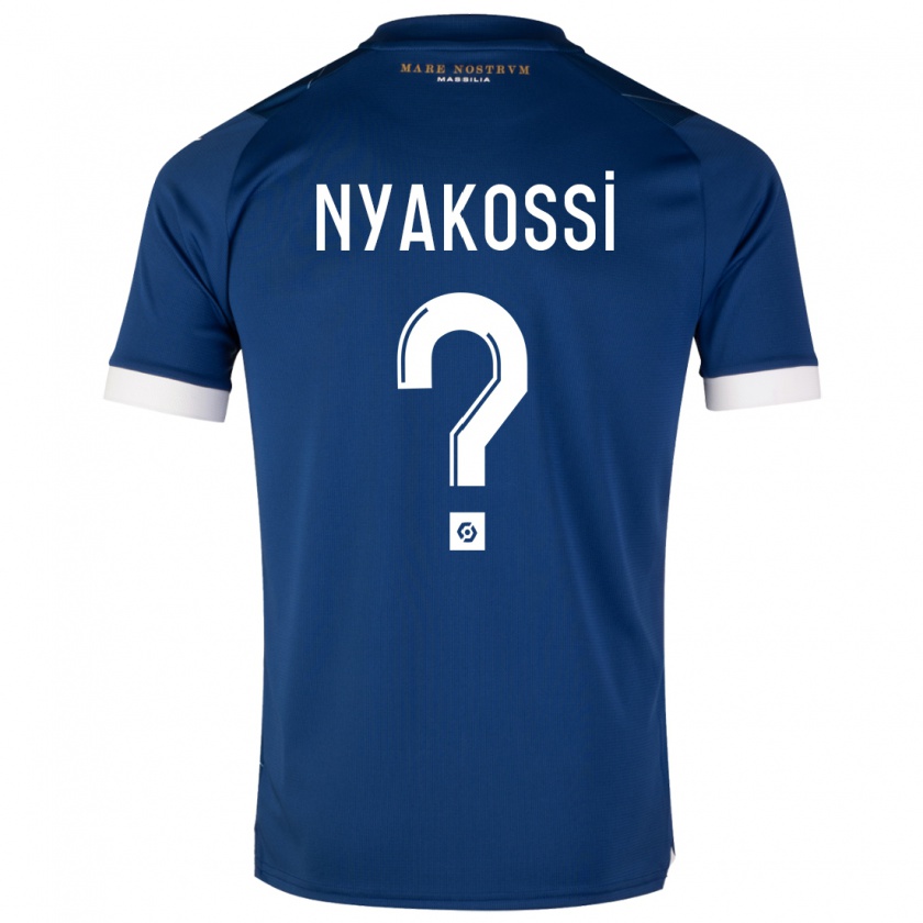 Kandiny Homme Maillot Roggerio Nyakossi #0 Bleu Foncé Tenues Extérieur 2023/24 T-Shirt