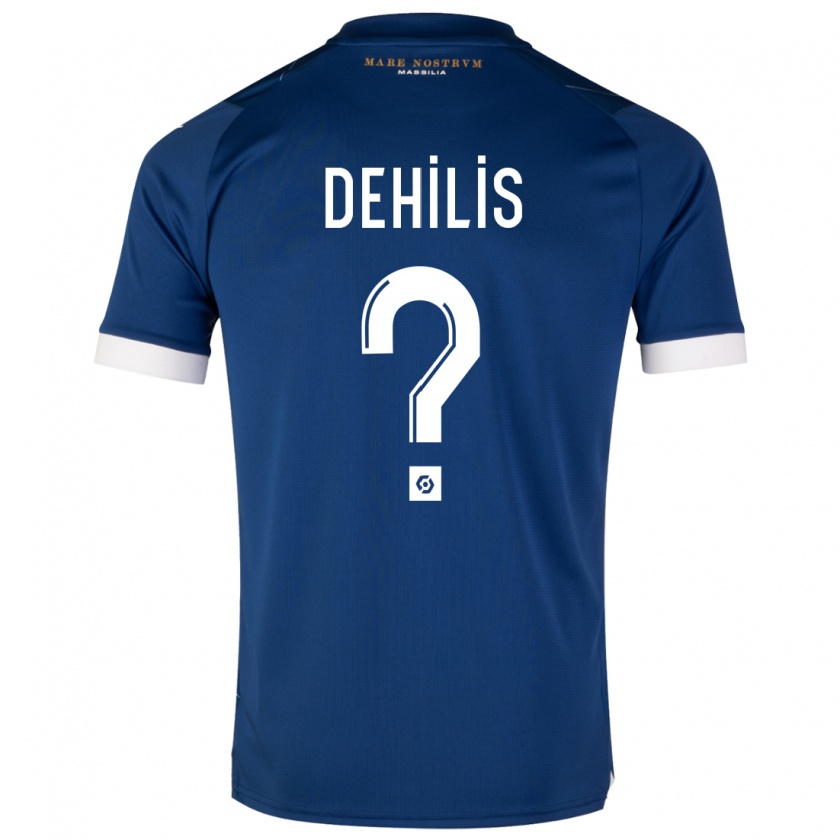 Kandiny Homme Maillot Rayan Dehilis #0 Bleu Foncé Tenues Extérieur 2023/24 T-Shirt