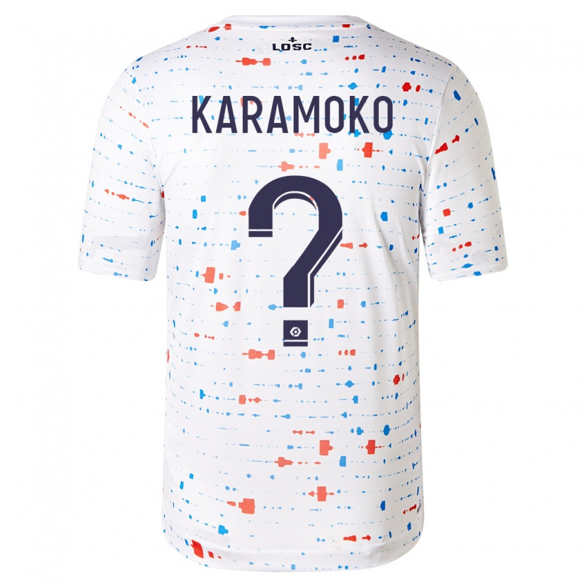 Kandiny Homme Maillot Ibrahim Karamoko #0 Blanc Tenues Extérieur 2023/24 T-Shirt