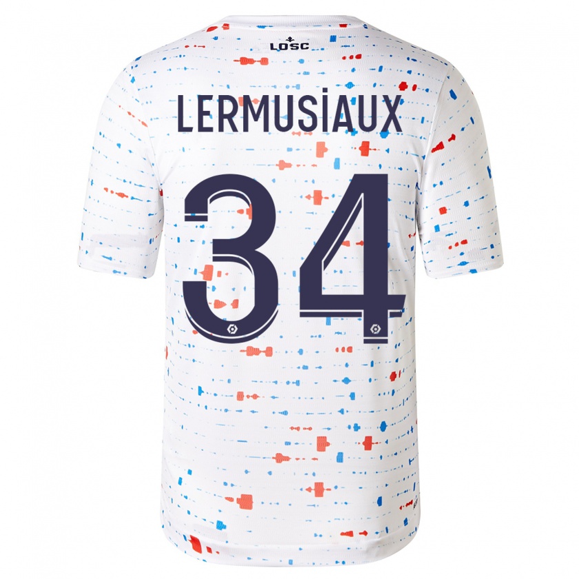 Kandiny Homme Maillot Chrystal Lermusiaux #34 Blanc Tenues Extérieur 2023/24 T-Shirt