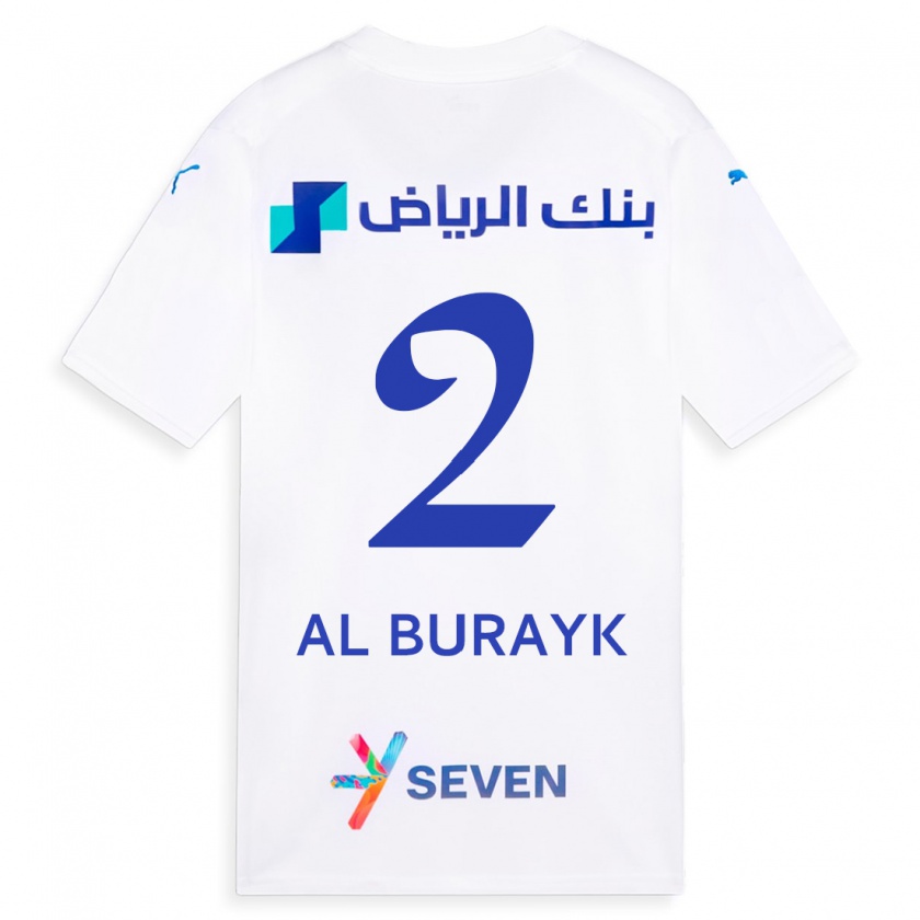 Kandiny Homme Maillot Mohammed Al-Burayk #2 Blanc Tenues Extérieur 2023/24 T-Shirt