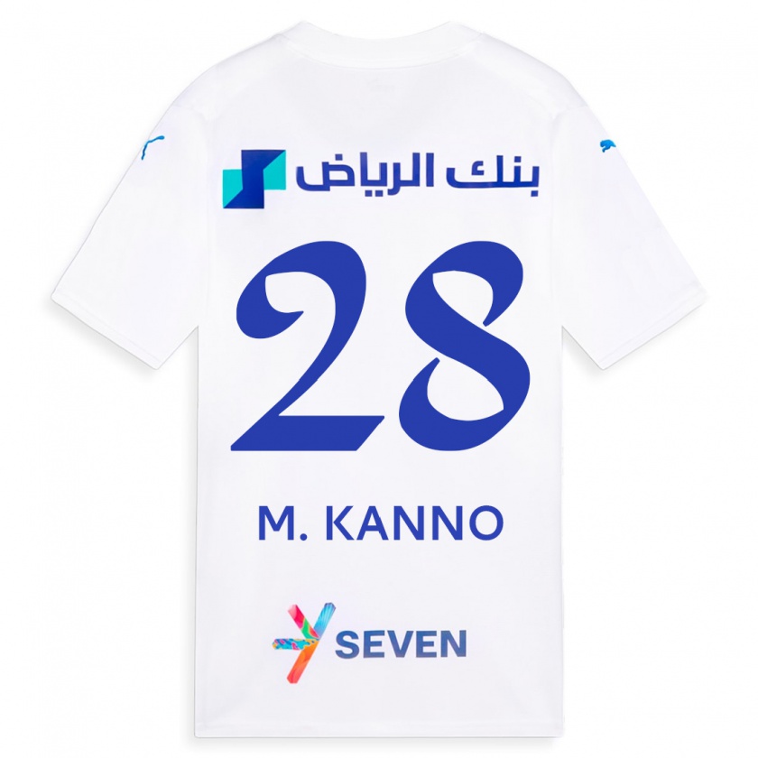 Kandiny Homme Maillot Mohamed Kanno #28 Blanc Tenues Extérieur 2023/24 T-Shirt