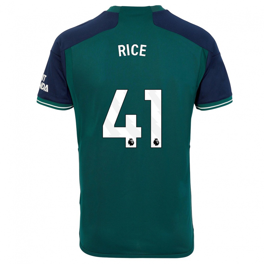 Kandiny Homme Maillot Declan Rice #41 Vert Troisieme 2023/24 T-Shirt