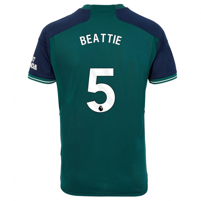 Kandiny Homme Maillot Jen Beattie #5 Vert Troisieme 2023/24 T-Shirt