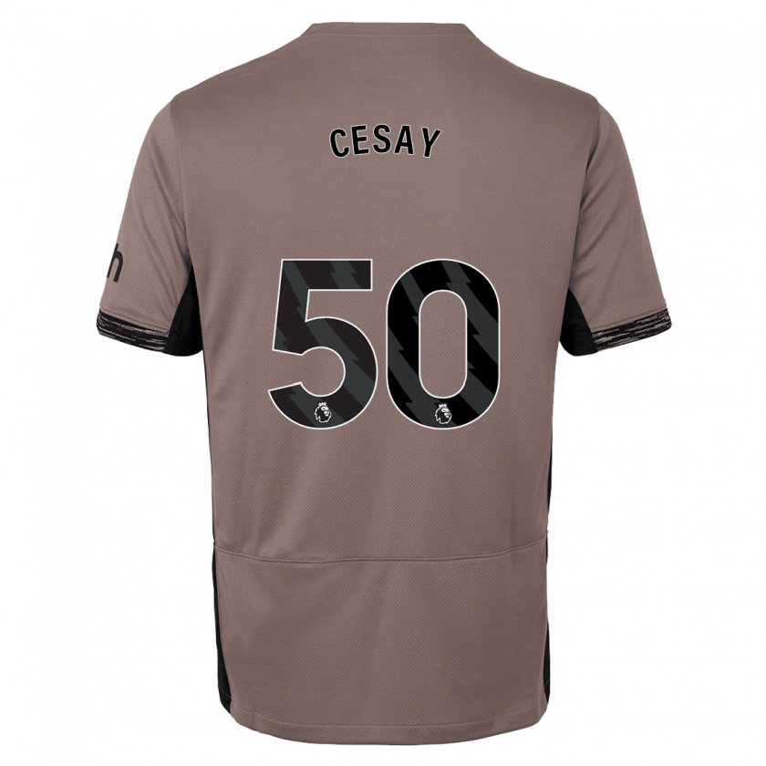 Kandiny Homme Maillot Kallum Cesay #50 Beige Foncé Troisieme 2023/24 T-Shirt
