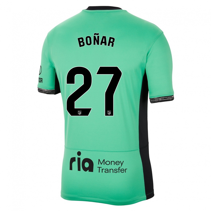 Kandiny Homme Maillot Javier Boñar #27 Vert Printanier Troisieme 2023/24 T-Shirt