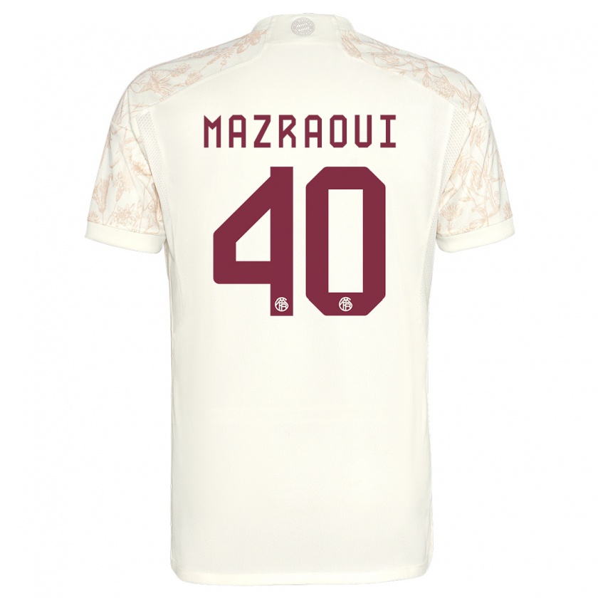 Kandiny Homme Maillot Noussair Mazraoui #40 Blanc Cassé Troisieme 2023/24 T-Shirt