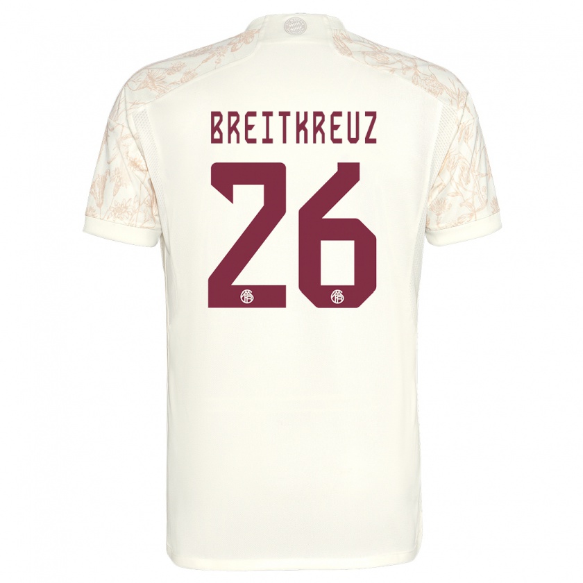Kandiny Homme Maillot Steve Breitkreuz #26 Blanc Cassé Troisieme 2023/24 T-Shirt