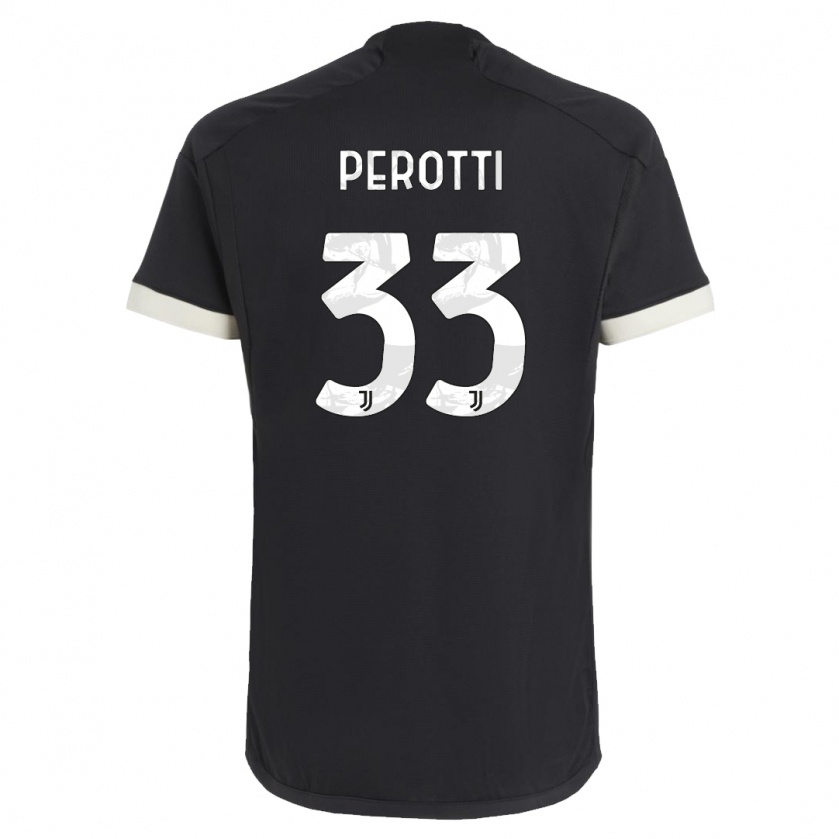 Kandiny Homme Maillot Clemente Perotti #33 Noir Troisieme 2023/24 T-Shirt