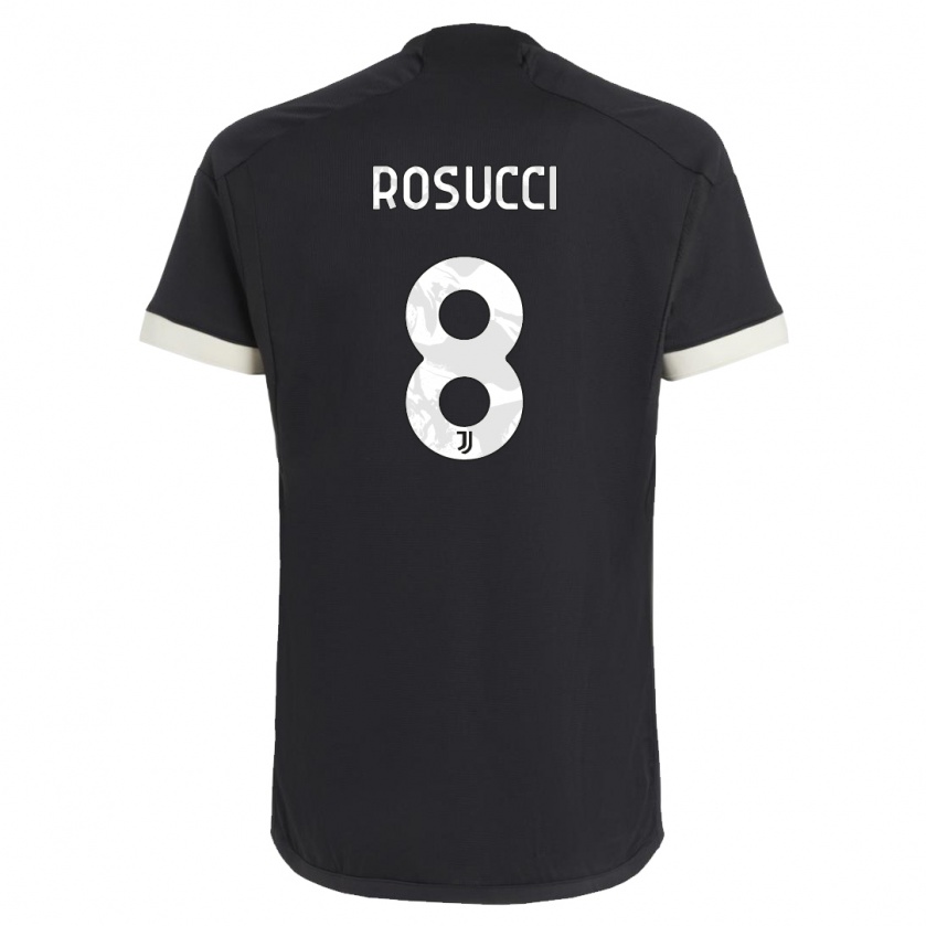 Kandiny Homme Maillot Martina Rosucci #8 Noir Troisieme 2023/24 T-Shirt