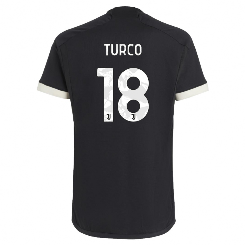Kandiny Homme Maillot Nicolo Turco #18 Noir Troisieme 2023/24 T-Shirt