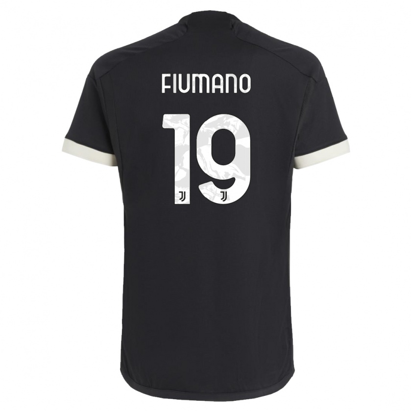 Kandiny Homme Maillot Filippo Fiumano #19 Noir Troisieme 2023/24 T-Shirt