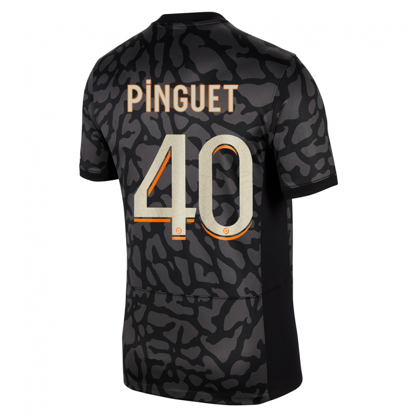 Kandiny Homme Maillot Alice Pinguet #40 Noir Troisieme 2023/24 T-Shirt