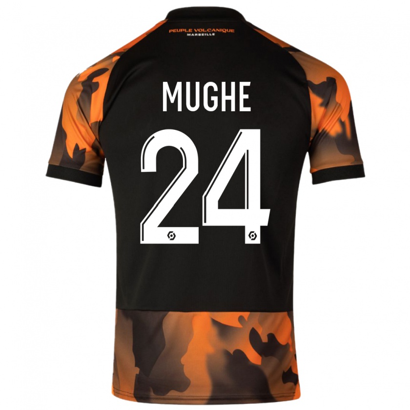 Kandiny Homme Maillot François Mughe #24 Noir Orange Troisieme 2023/24 T-Shirt