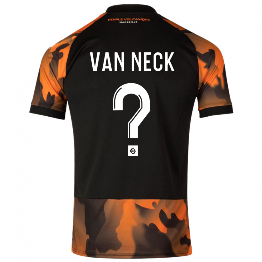 Kandiny Homme Maillot Jelle Van Neck #0 Noir Orange Troisieme 2023/24 T-Shirt
