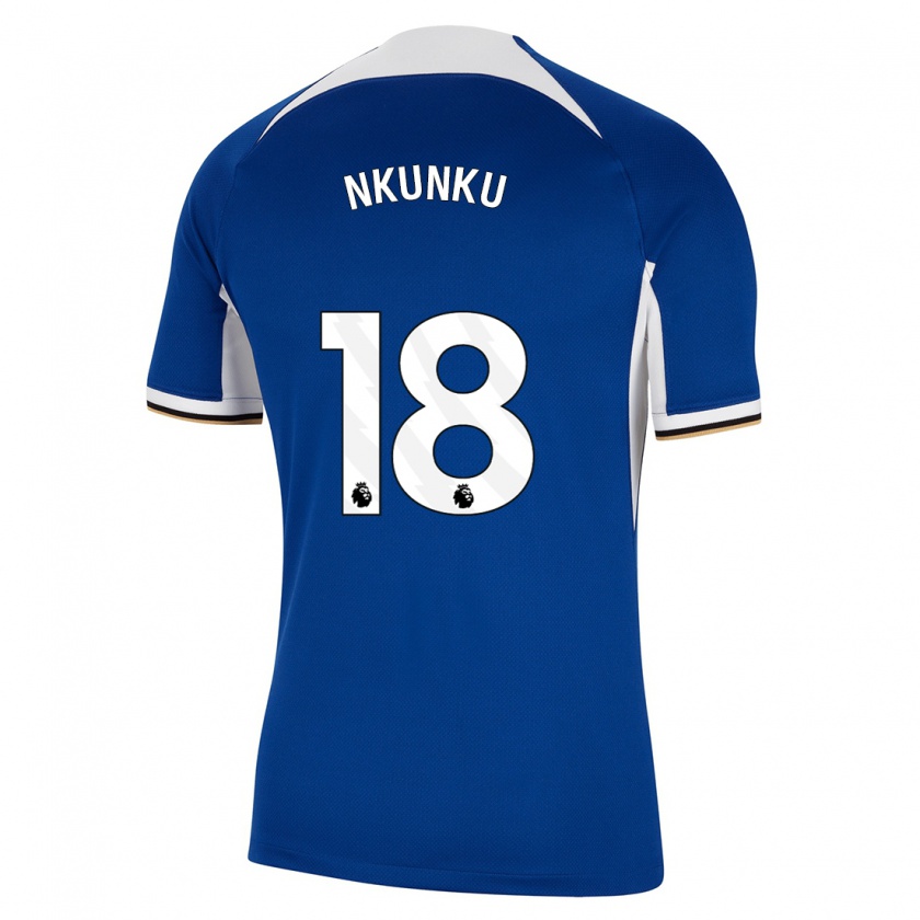 Kandiny Femme Maillot Christopher Nkunku #18 Bleu Tenues Domicile 2023/24 T-Shirt