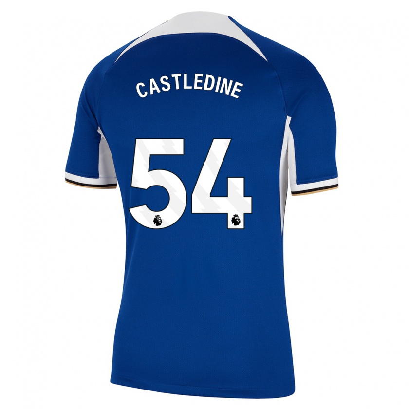 Kandiny Femme Maillot Leo Castledine #54 Bleu Tenues Domicile 2023/24 T-Shirt