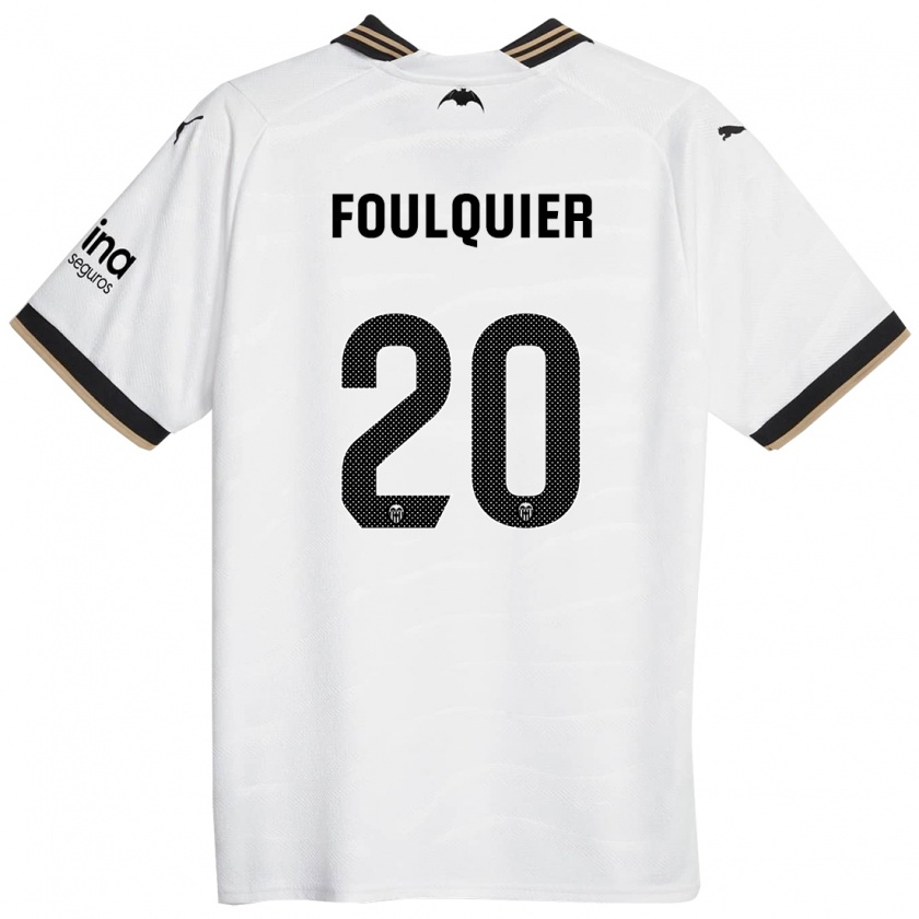 Kandiny Femme Maillot Dimitri Foulquier #20 Blanc Tenues Domicile 2023/24 T-Shirt