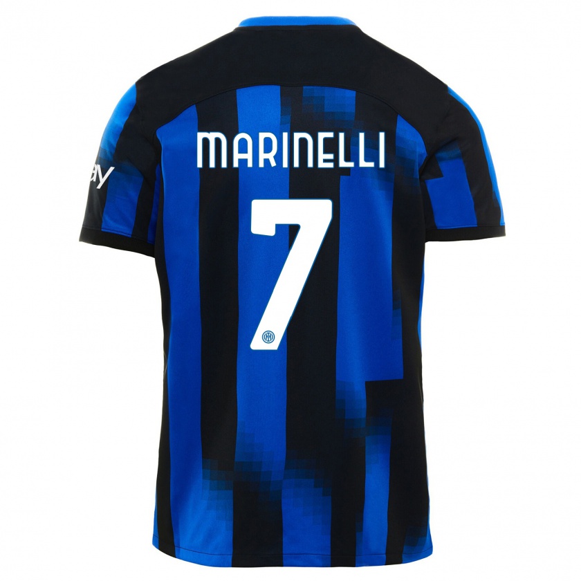 Kandiny Femme Maillot Gloria Marinelli #7 Noir Bleu Tenues Domicile 2023/24 T-Shirt