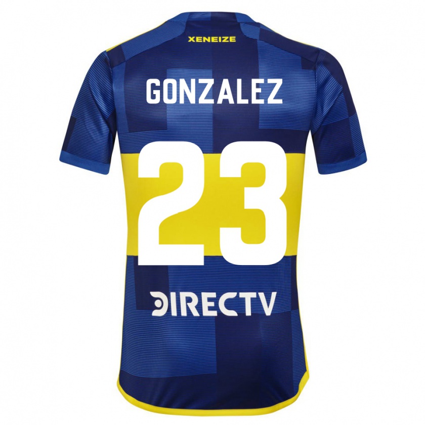 Kandiny Femme Maillot Diego González #23 Bleu Foncé Jaune Tenues Domicile 2023/24 T-Shirt