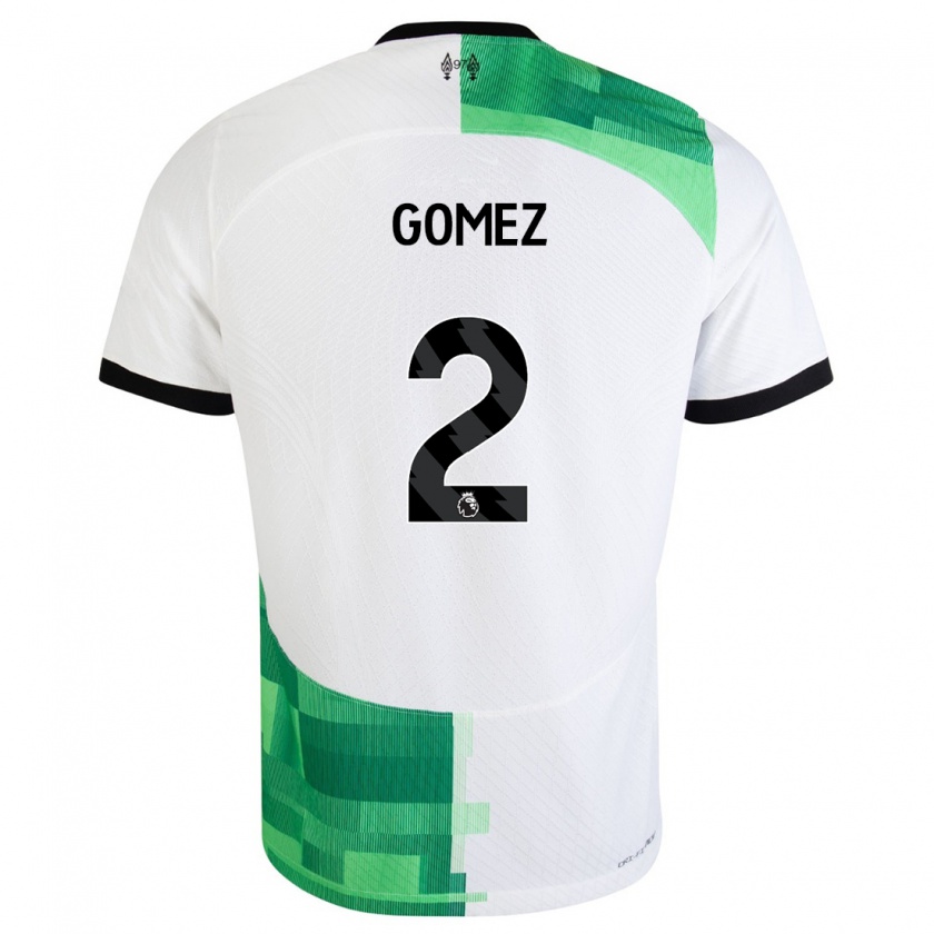 Kandiny Femme Maillot Joe Gomez #2 Blanc Vert Tenues Extérieur 2023/24 T-Shirt