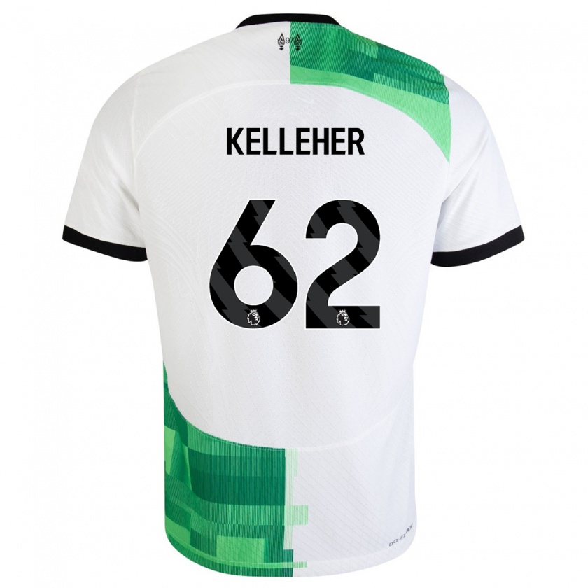 Kandiny Femme Maillot Caoimhín Kelleher #62 Blanc Vert Tenues Extérieur 2023/24 T-Shirt