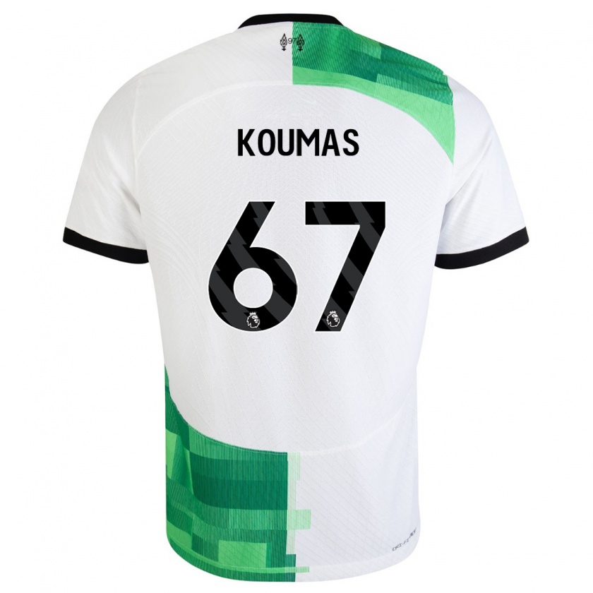 Kandiny Femme Maillot Lewis Koumas #67 Blanc Vert Tenues Extérieur 2023/24 T-Shirt