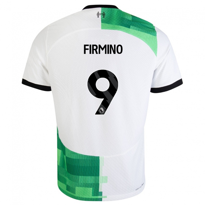 Kandiny Femme Maillot Roberto Firmino #9 Blanc Vert Tenues Extérieur 2023/24 T-Shirt
