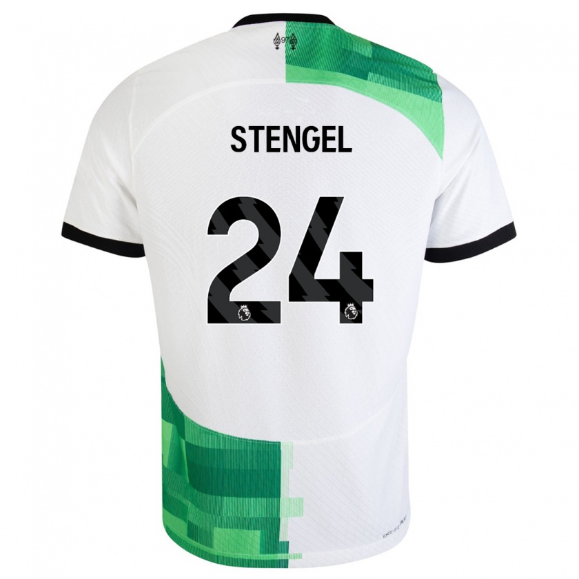 Kandiny Femme Maillot Katie Stengel #24 Blanc Vert Tenues Extérieur 2023/24 T-Shirt