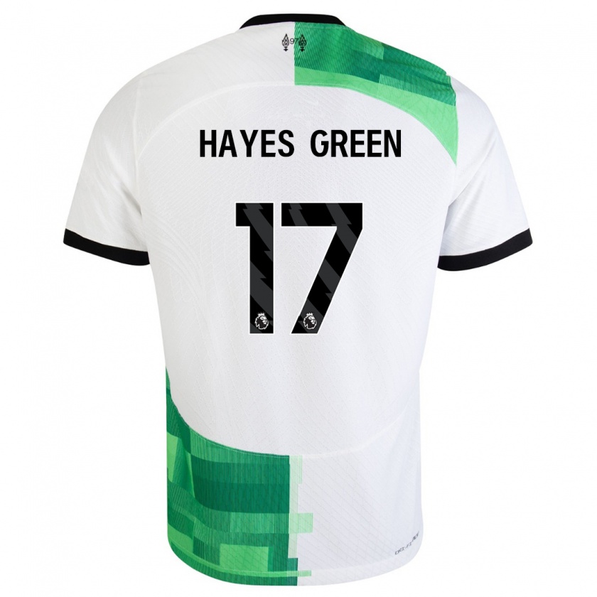 Kandiny Femme Maillot Charlie Hayes-Green #17 Blanc Vert Tenues Extérieur 2023/24 T-Shirt