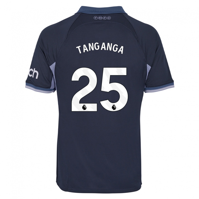 Kandiny Femme Maillot Japhet Tanganga #25 Bleu Foncé Tenues Extérieur 2023/24 T-Shirt