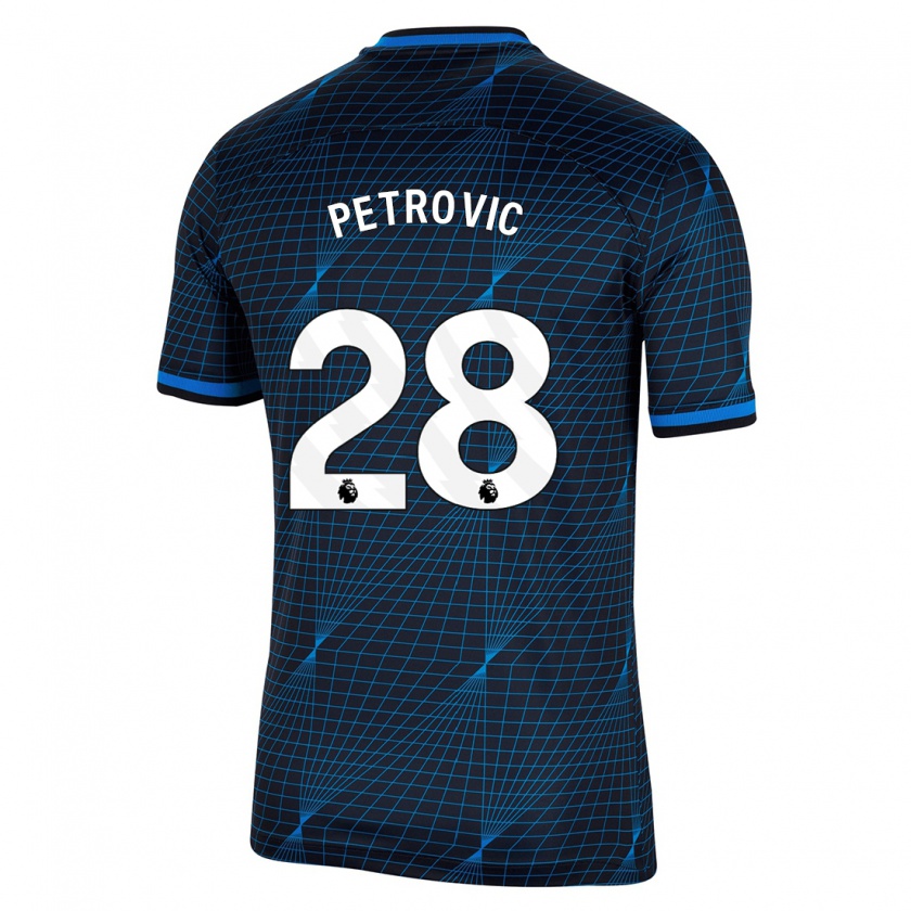 Kandiny Femme Maillot Djordje Petrovic #28 Bleu Foncé Tenues Extérieur 2023/24 T-Shirt