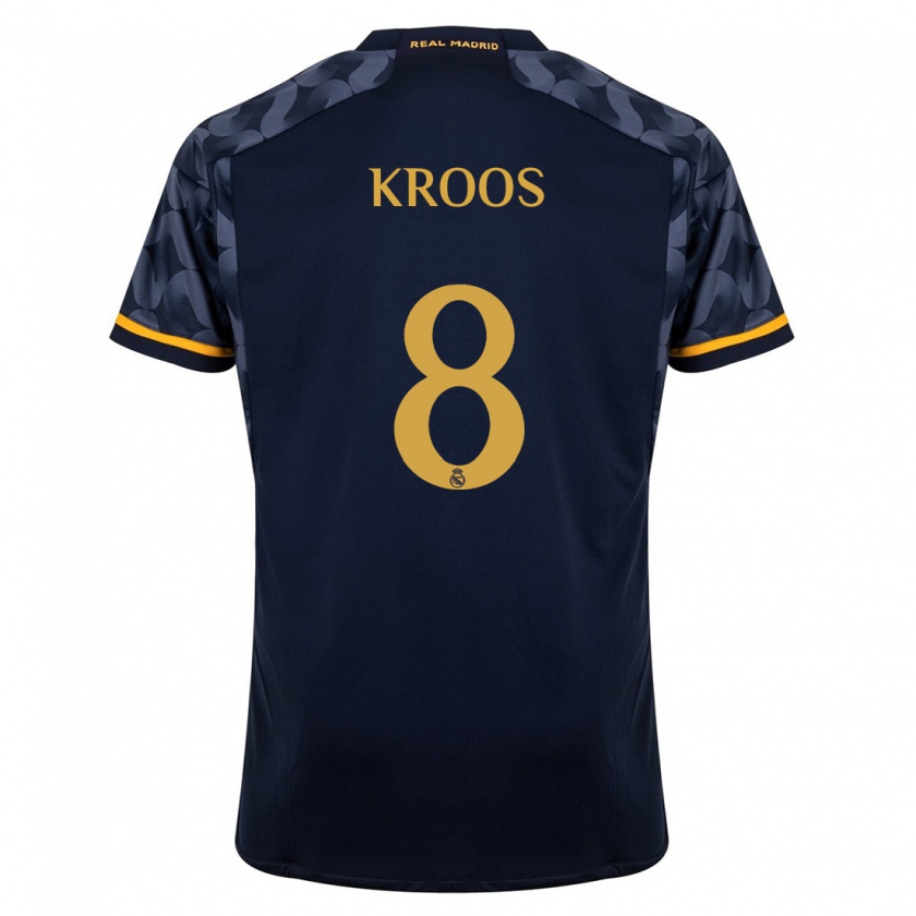 Kandiny Femme Maillot Toni Kroos #8 Bleu Foncé Tenues Extérieur 2023/24 T-Shirt