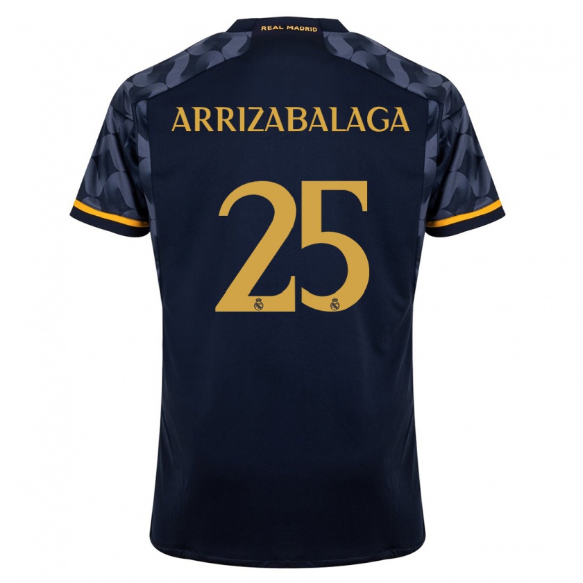 Kandiny Femme Maillot Kepa Arrizabalaga #25 Bleu Foncé Tenues Extérieur 2023/24 T-Shirt
