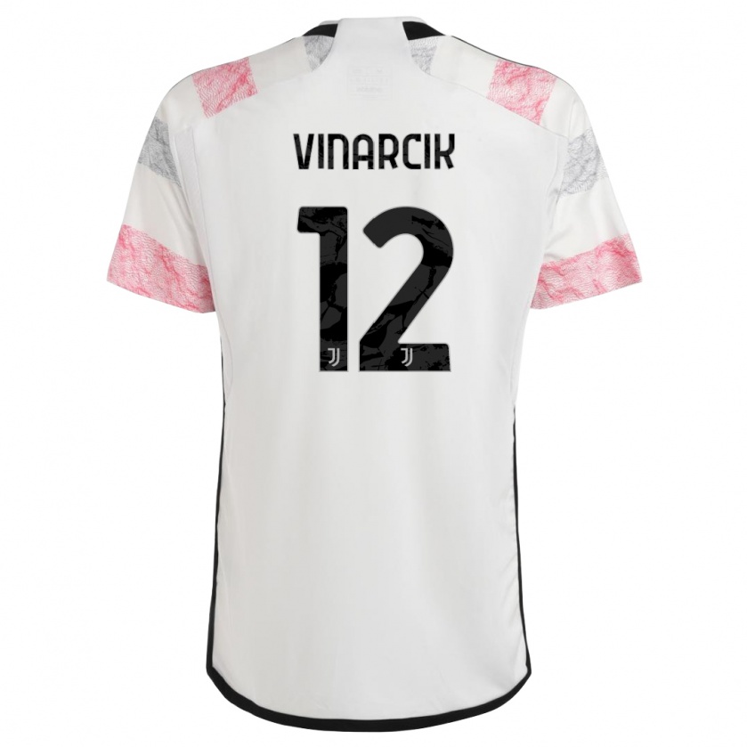 Kandiny Femme Maillot Jakub Vinarcik #12 Blanc Rose Tenues Extérieur 2023/24 T-Shirt