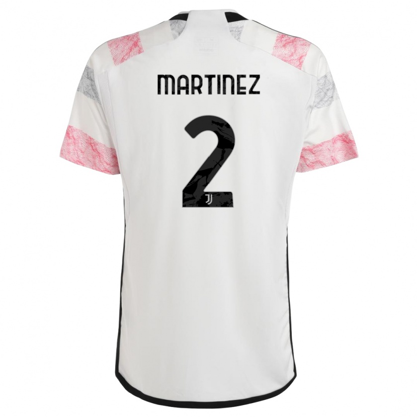 Kandiny Femme Maillot Bruno Martinez #2 Blanc Rose Tenues Extérieur 2023/24 T-Shirt