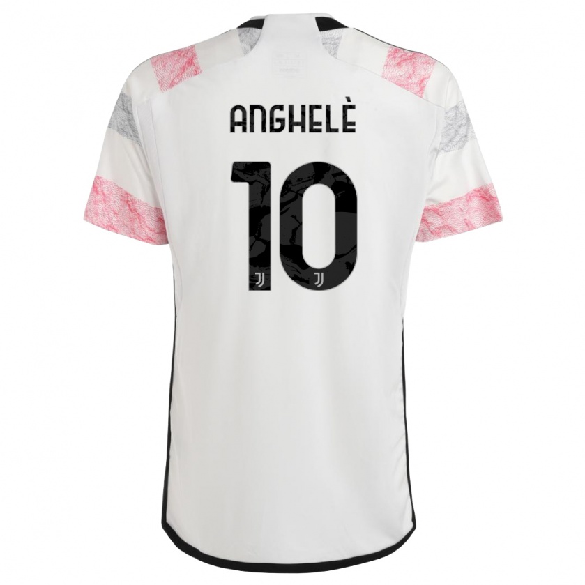 Kandiny Femme Maillot Lorenzo Anghelè #10 Blanc Rose Tenues Extérieur 2023/24 T-Shirt