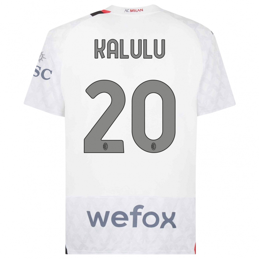 Kandiny Femme Maillot Pierre Kalulu #20 Blanc Tenues Extérieur 2023/24 T-Shirt