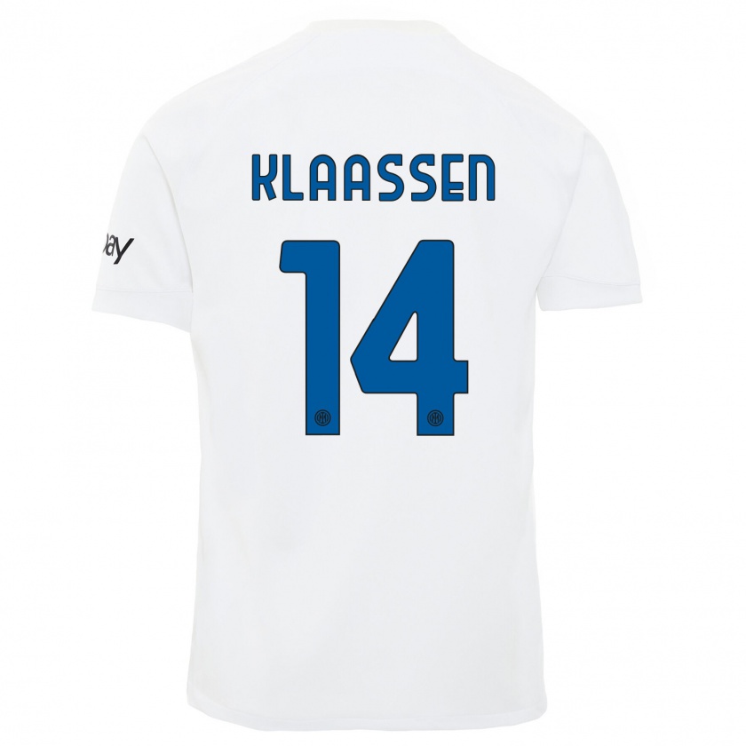 Kandiny Femme Maillot Davy Klaassen #14 Blanc Tenues Extérieur 2023/24 T-Shirt