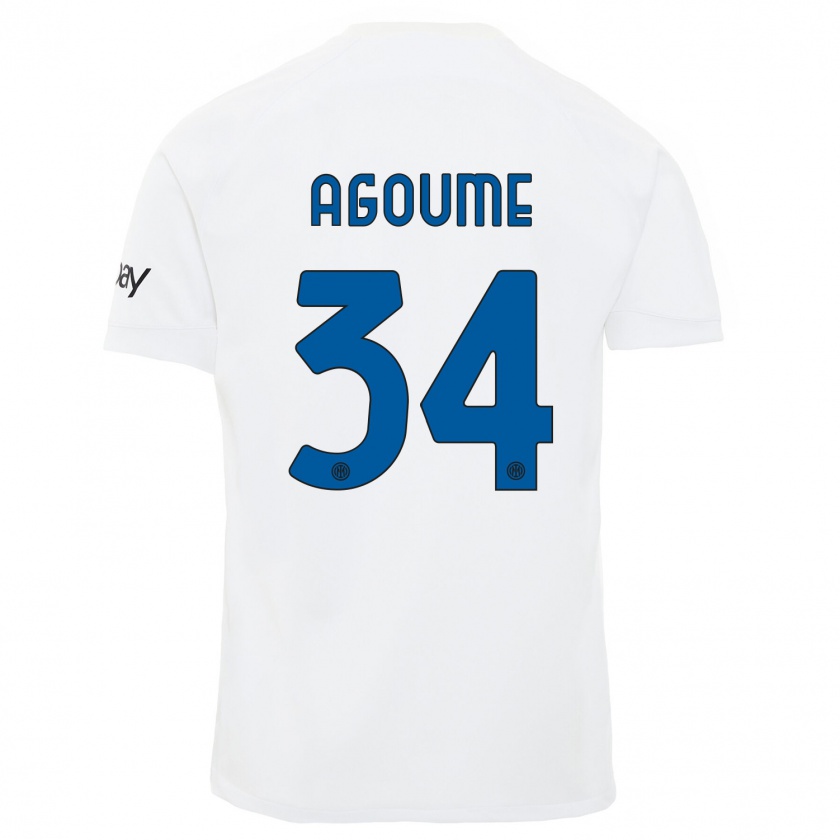Kandiny Femme Maillot Lucien Agoumé #34 Blanc Tenues Extérieur 2023/24 T-Shirt