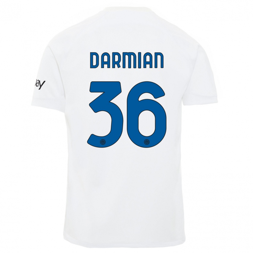 Kandiny Femme Maillot Matteo Darmian #36 Blanc Tenues Extérieur 2023/24 T-Shirt