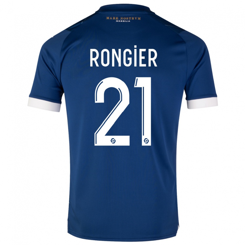 Kandiny Femme Maillot Valentin Rongier #21 Bleu Foncé Tenues Extérieur 2023/24 T-Shirt