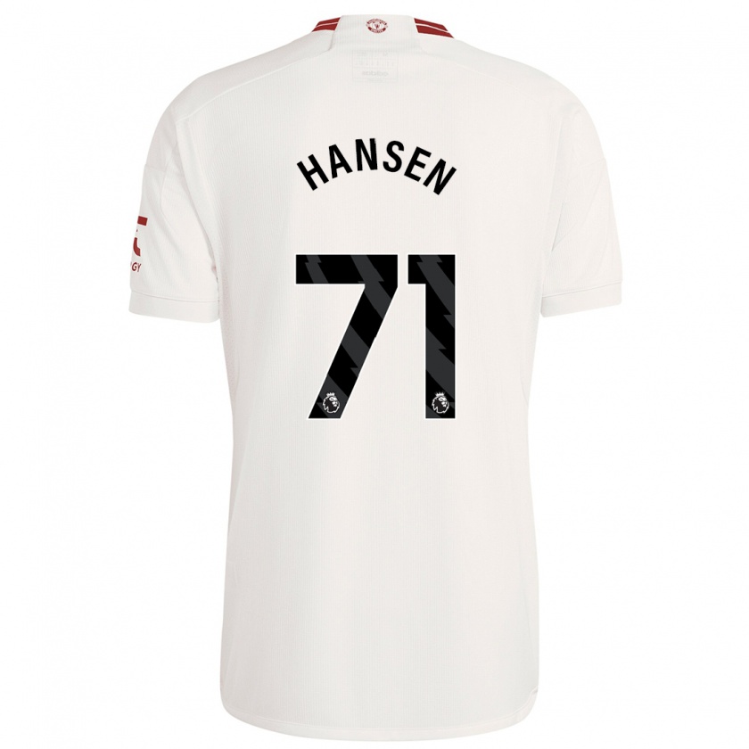 Kandiny Femme Maillot Isak Hansen-Aaroen #71 Blanc Troisieme 2023/24 T-Shirt