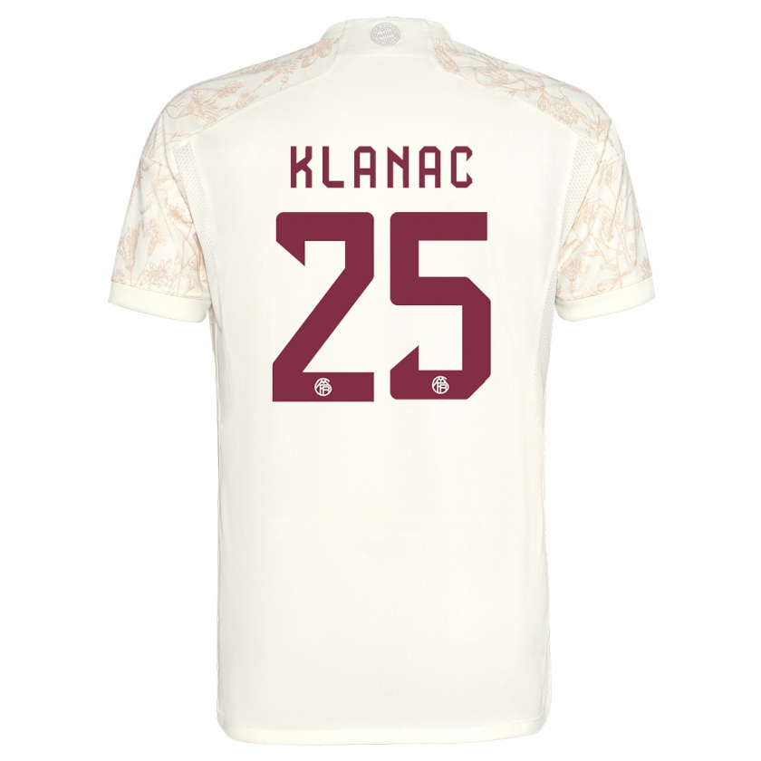 Kandiny Femme Maillot Luka Klanac #25 Blanc Cassé Troisieme 2023/24 T-Shirt