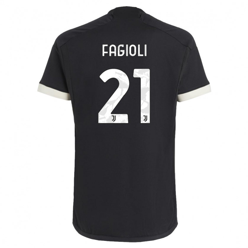 Kandiny Femme Maillot Nicolò Fagioli #21 Noir Troisieme 2023/24 T-Shirt