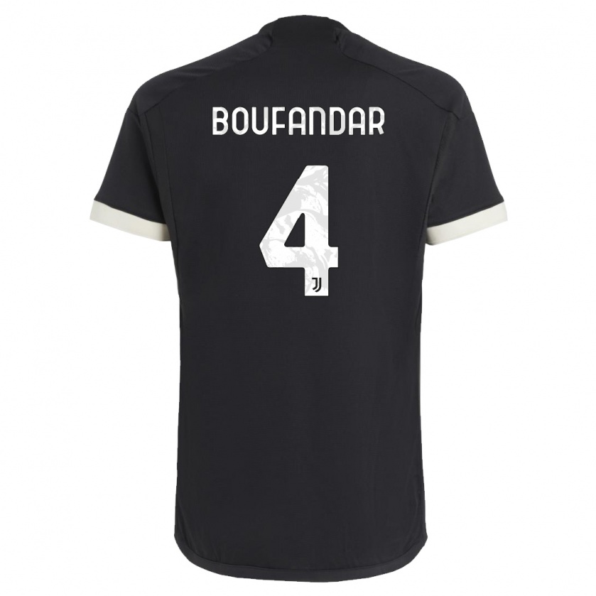 Kandiny Femme Maillot Adam Boufandar #4 Noir Troisieme 2023/24 T-Shirt