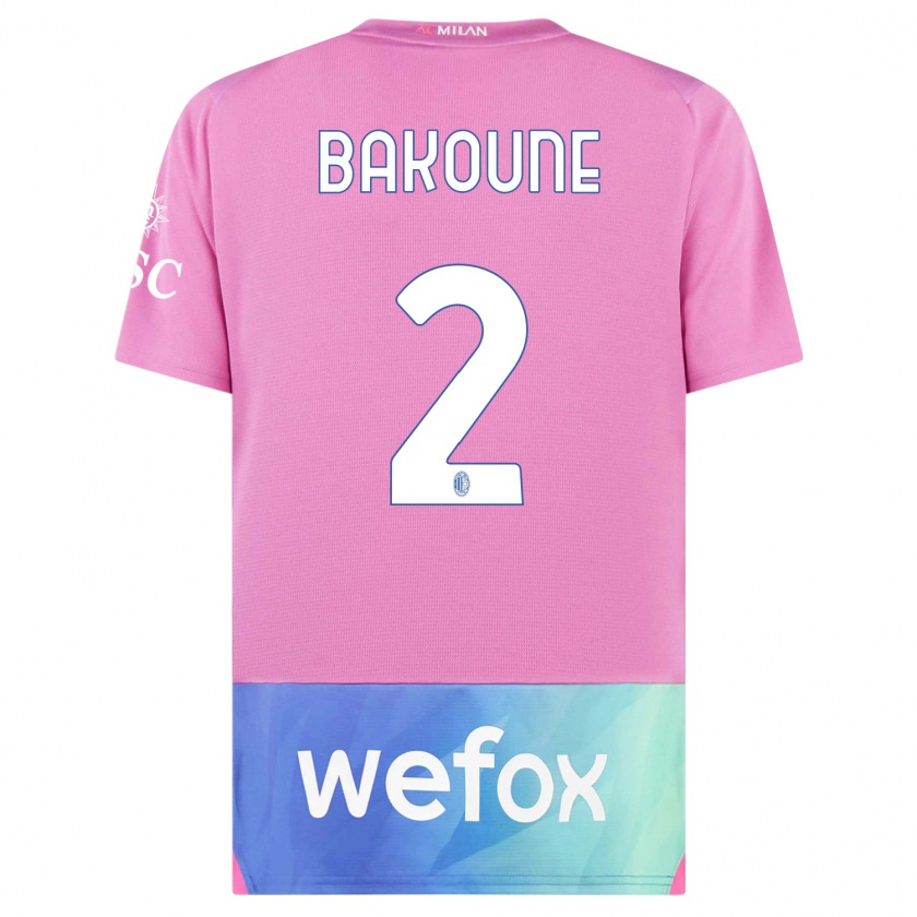 Kandiny Femme Maillot Adam Bakoune #2 Rose-Mauve Troisieme 2023/24 T-Shirt