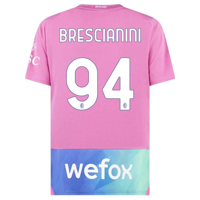 Kandiny Femme Maillot Marco Brescianini #94 Rose-Mauve Troisieme 2023/24 T-Shirt