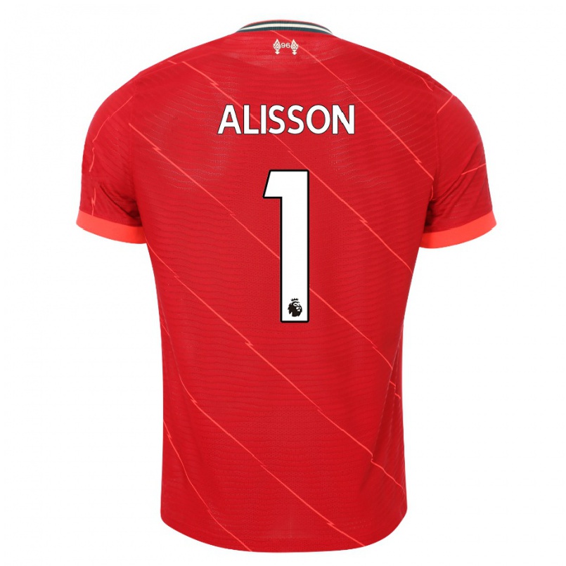 Enfant Football Maillot Alisson #1 Rouge Tenues Domicile 2021/22 T-shirt
