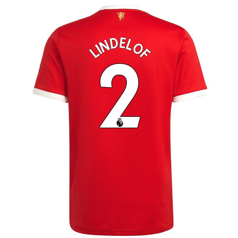 Enfant Football Maillot Victor Lindelof #2 Rouge Tenues Domicile 2021/22 T-shirt